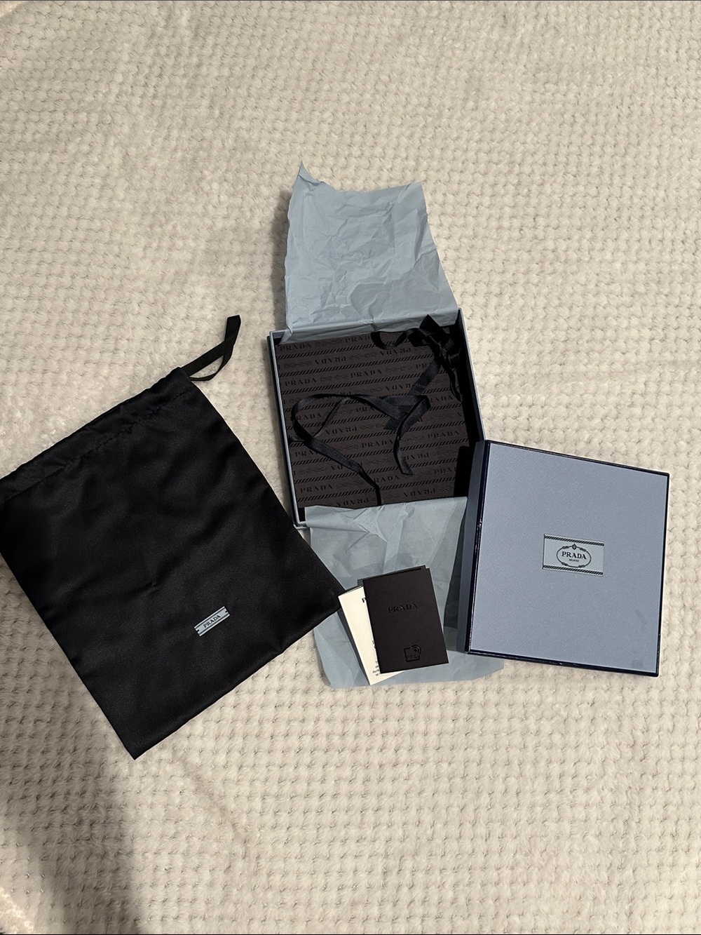 Prada Light Blue Gift Set with Black Dust Bag 7 x 7